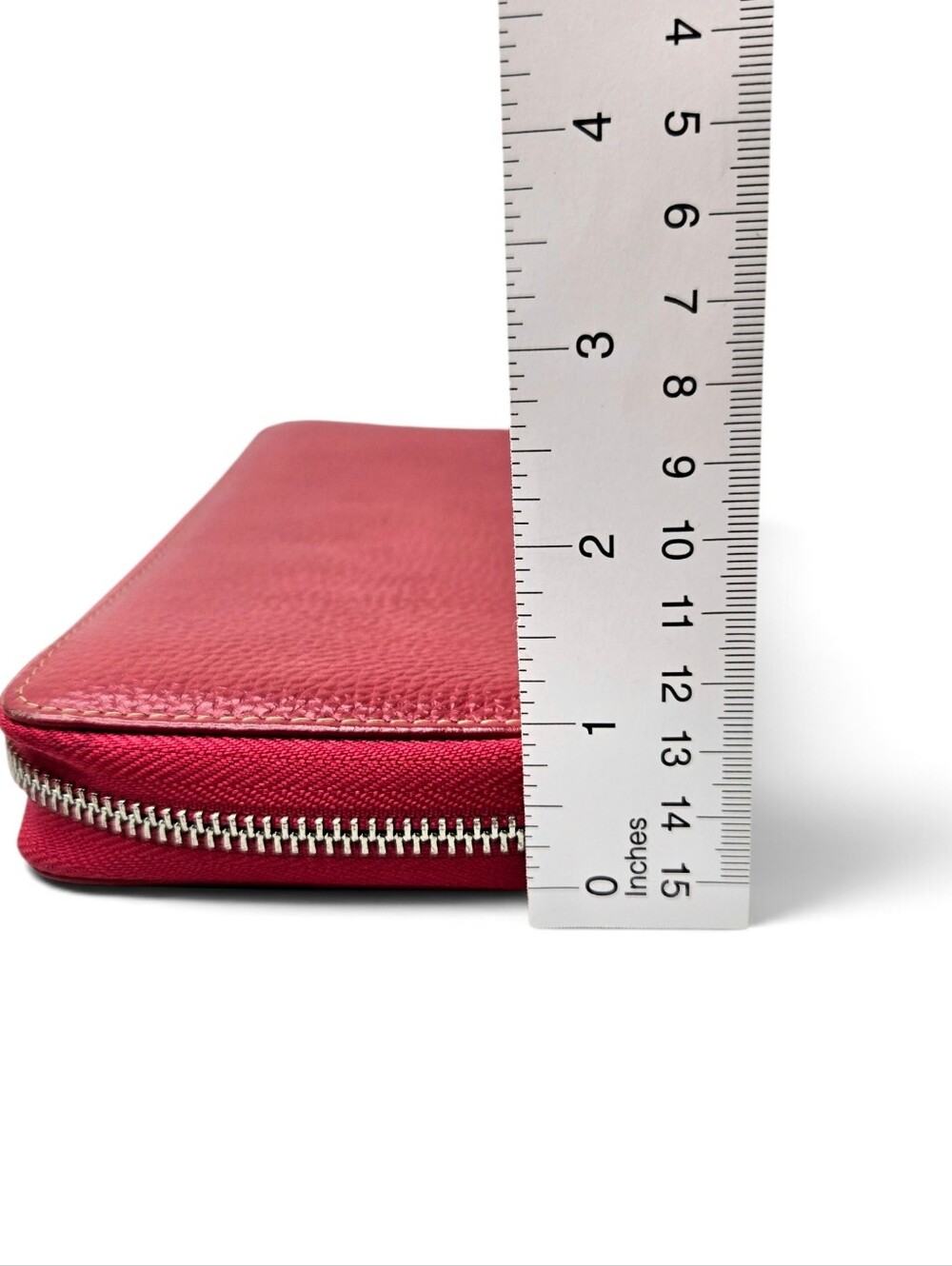 Lavemi Red Leather Wallet. Zip Closure. - Picture 11 of 11
